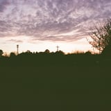 夕日とウロコ雲を