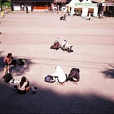 at a parking of Fujirock