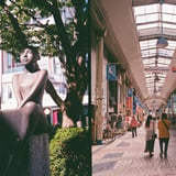 休日の駅前アーケード