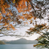 榛名湖の湖畔の紅葉