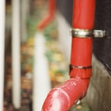 Red downspout