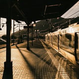 夕焼けと電車