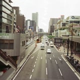 歩道橋から…