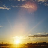 青空と夕日