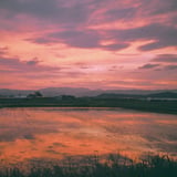真っ赤な夕日