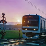 成田線の夕暮れ – 静かな田園風景 🚉🌅