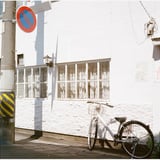 駐禁　影　白　自転車
