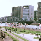 光の川を泳ぐ鯉