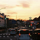 夕暮れの246