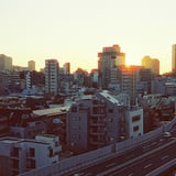 夕焼けと首都高
