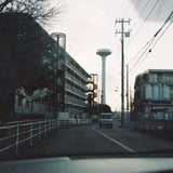 車窓の給水塔