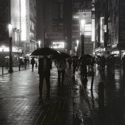 雨の夜に