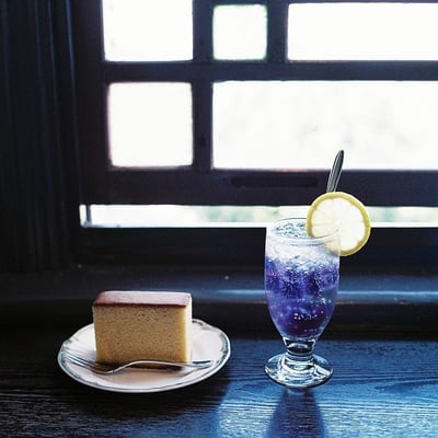 グラバー園のカフェで食べたカステラ。