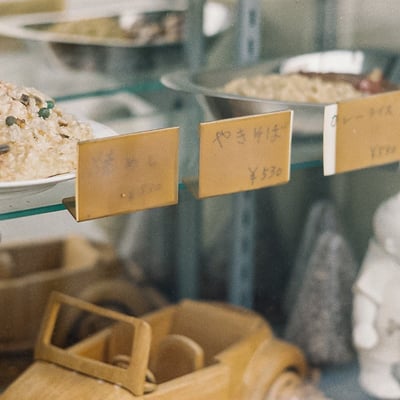 喫茶店のディスプレイ