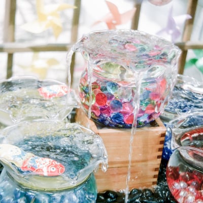 filmで綴る:涼し気な花手水ε( ε•o•)э🫧