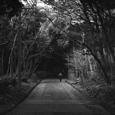 登山道へ