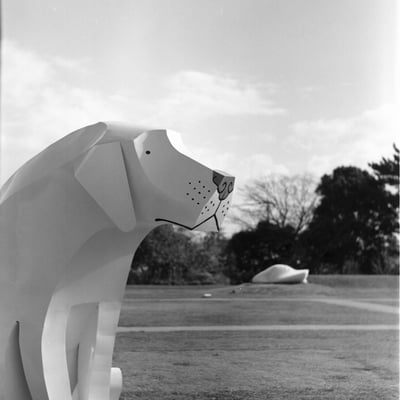 犬のオブジェ