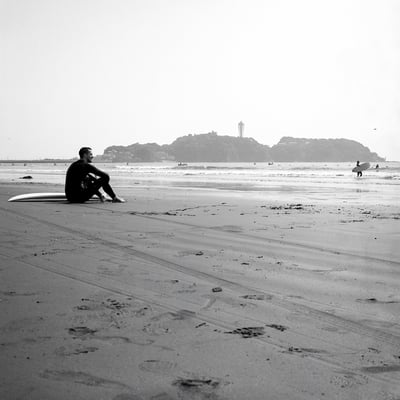 海岸にて。