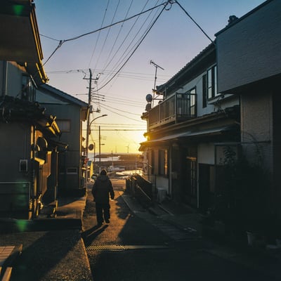 外川の夕暮れ