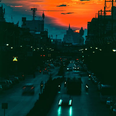 大仏とバンコクの夕景 - II