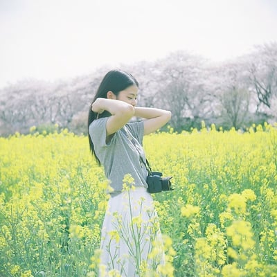 菜の花と…