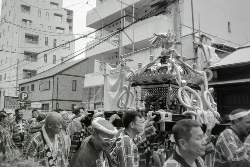 お神輿がいたらそりゃ写真撮るよね