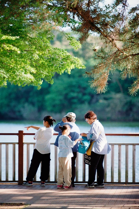 鞍ヶ池公園で撮った一家団欒