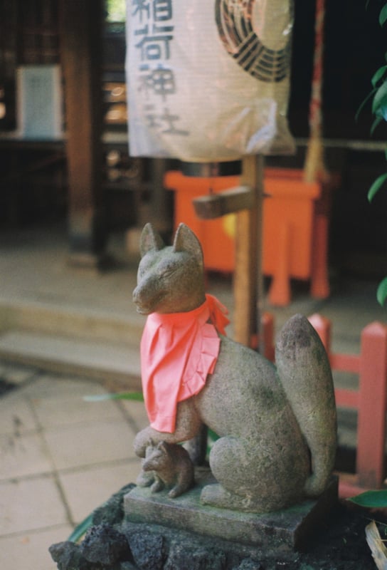 こちらも上野花園稲荷神社
ちっちゃいきつねがヨシヨシされてます。