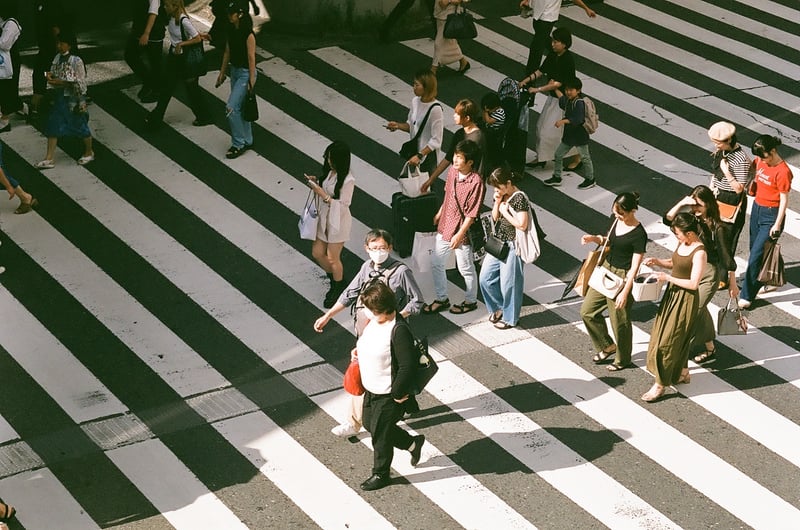 大阪へ行った時の一コマです。
大きな横断歩道を行き交う人々の多さに圧倒されました、、、笑