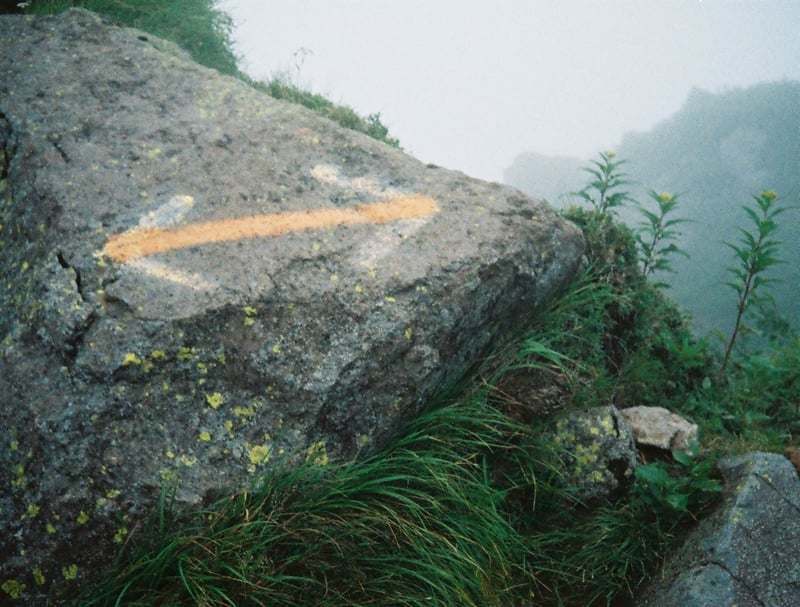 お山の頂上から下山中の一コマ。
どっちが正解だと思いますか？