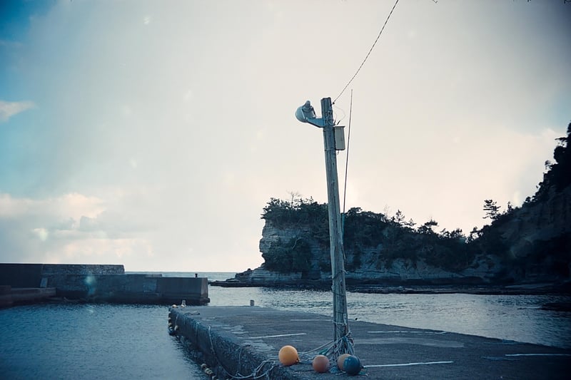 つい撮ってしまうもの。それは海辺の電信柱。ドッテテドッテテ、ドッテテド。

コダックの航空写真用フィルムを転用した、Marix AirColor 100Dで。